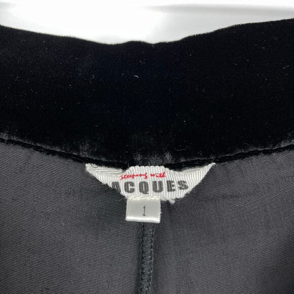 Sleeping with Jacques | Dinner Party Silk Velvet Wide Leg Pants in Black 1 / S - Picture 6 of 15